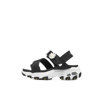 Skechers D'LITES Series Anti Slip Wear Resistant Children's Sandals Black White Kids'
