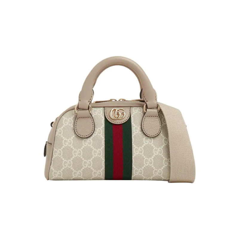 GUCCI Ophidia Canvas With Leather Shoulder Bag Crossbody Bag Handbag Mini Women's Beige-0