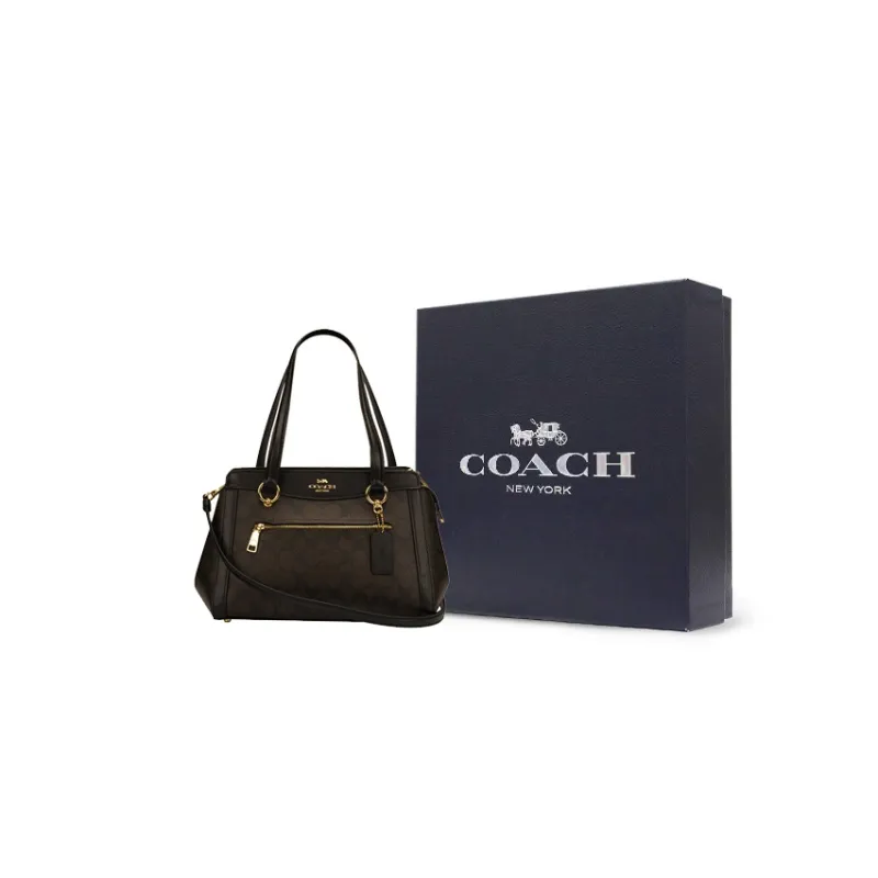 COACH Kailey Leather Crossbody Bag, Shoulder Bag, Handbag Medium Size Women's Dark Brown & Black-5