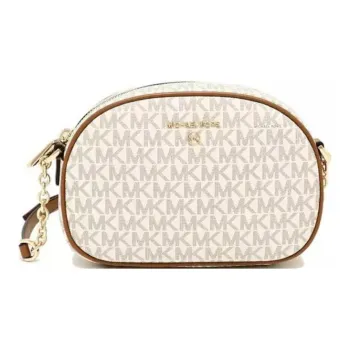 MICHAEL KORS Jet Set Canvas With Cotton Shoulder Bag, Crossbody Bag Trumpets Women's Vanilla White