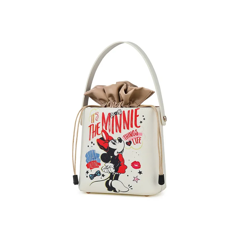 Disney Minnie Series Soft Leather Bucket Bag Handbag Shoulder Bag Regular Women's Multicolor-1