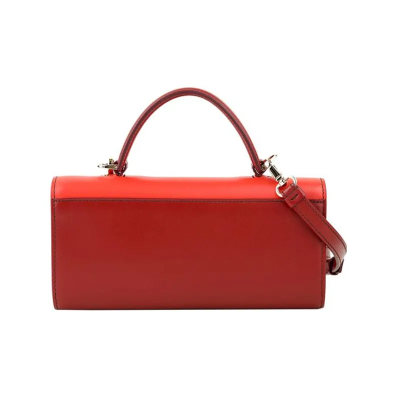 FERRAGAMO Calfskin Shoulder Bag, Crossbody Bag, Handbag Women's Red-1