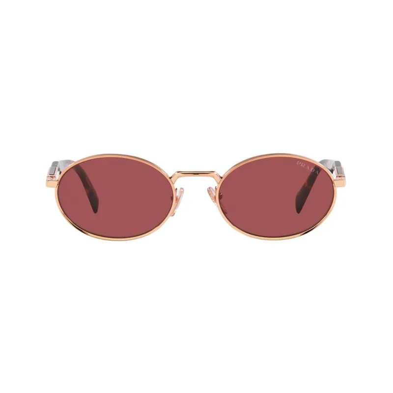 PRADA Logo-engraved Oval-frame Tinted Sunglasses-0