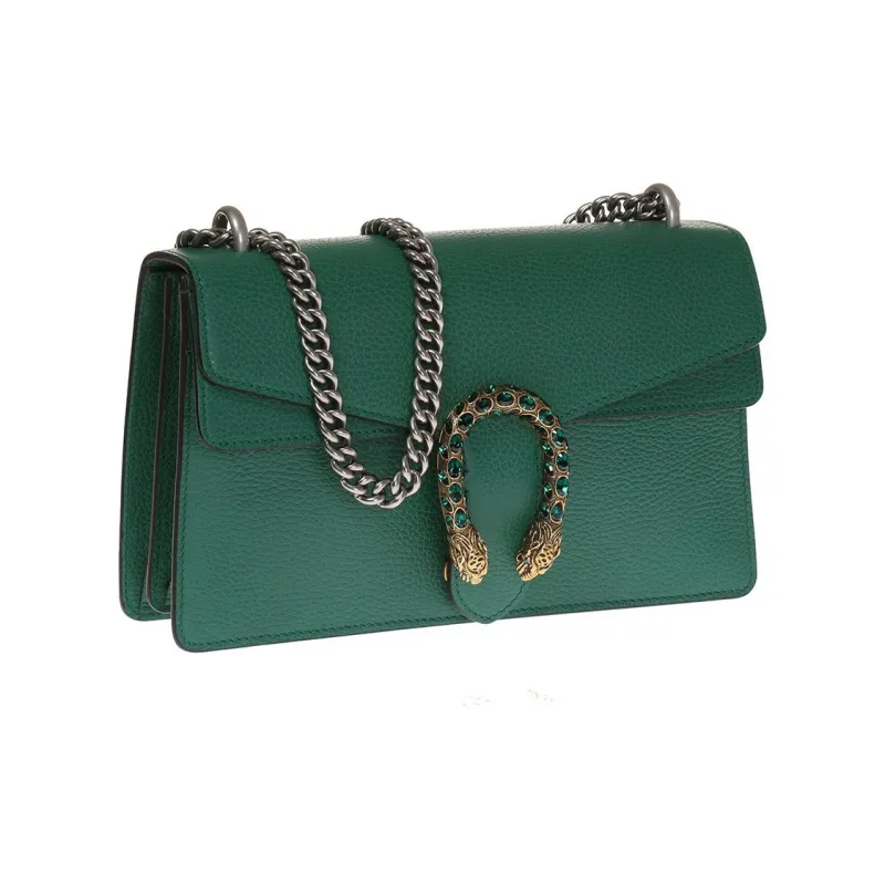GUCCI Dionysus Leather Crossbody Bag, Shoulder Bag Women's Emeralds-1