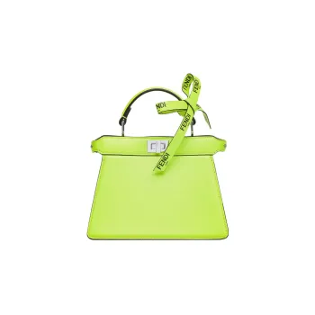 FENDI Peekaboo ISeeU Lambskin Shoulder Bag Crossbody Bag Handbag Extra Small Women's Neon Yellow