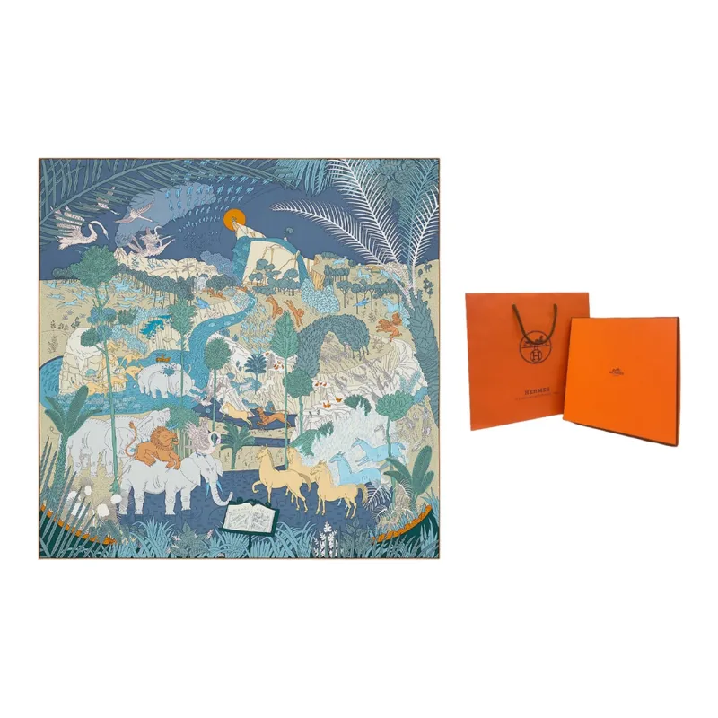 HERMES Carre Silk Scarves Unisex-2