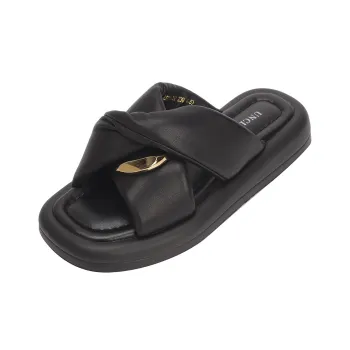 WUDASHU Slide Slippers Women's Ecru/Black