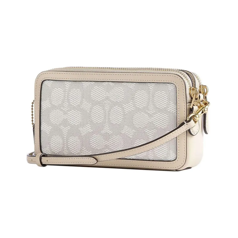 COACH Kira Fabric With Leather Camera Bags Crossbody Bag Shoulder Bag Women's Ecru-2