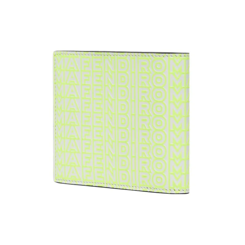 FENDI Marc Jacobs Collaboration Calfskin Wallet Men's Neon Yellow-1