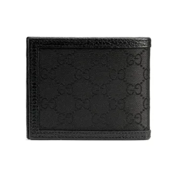 GUCCI Bifold Wallet GG Nylon With Insert Black