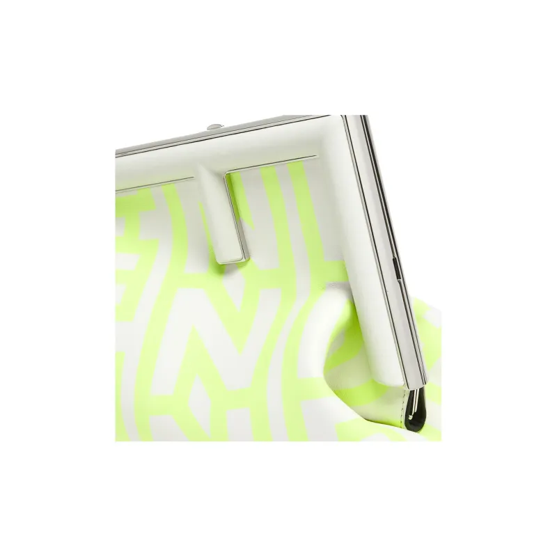 FENDI Marc Jacobs Collaboration Capsule Collection Lambskin Clutch Women's White/Neon Yellow-4