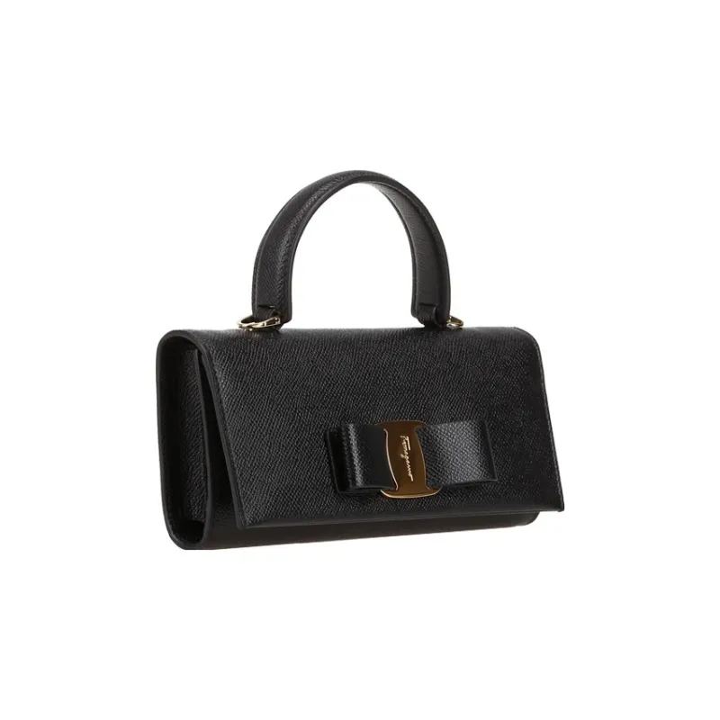 FERRAGAMO Cow Leather Portable Crossbody Bag, Shoulder Bag Trumpets Women's Black-1