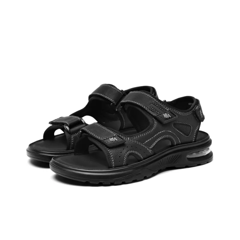 HLA Beach Sandals Men Black/Gray-2