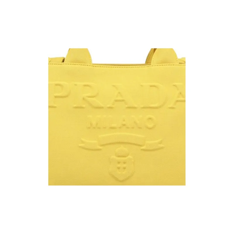 PRADA Canvas Canvas Bag Shoulder Bag Crossbody Bag Handbag Regular Women's Yellow-4