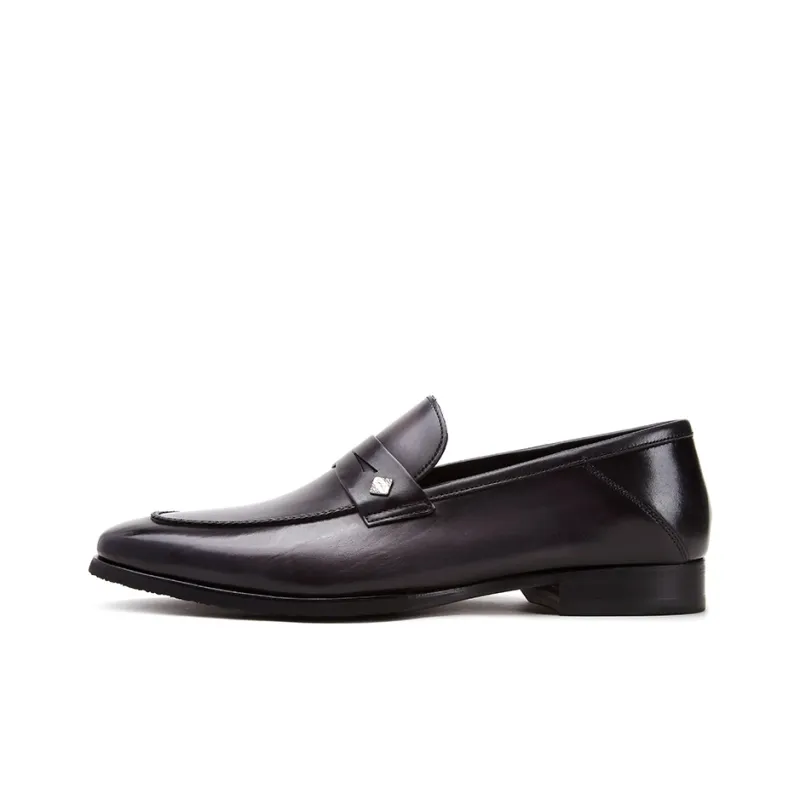 Satchi Casual Leather Shoes Men's Black Gray-0