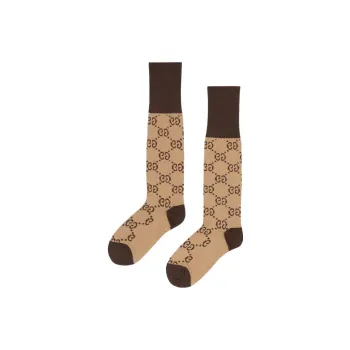 GUCCI SS23 Knee-High Socks Men's 1 Pack Brown