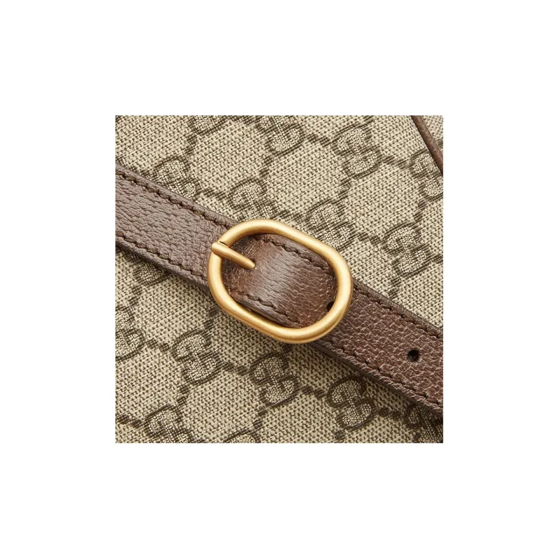 GUCCI Ophidia Canvas With Leather Trim Messenger Bag Shoulder Bag Crossbody Bag Small Size Men's Beige/Ebony-4