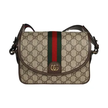 GUCCI Ophidia Canvas With Leather Trim Crossbody Bag, Shoulder Bag Women's