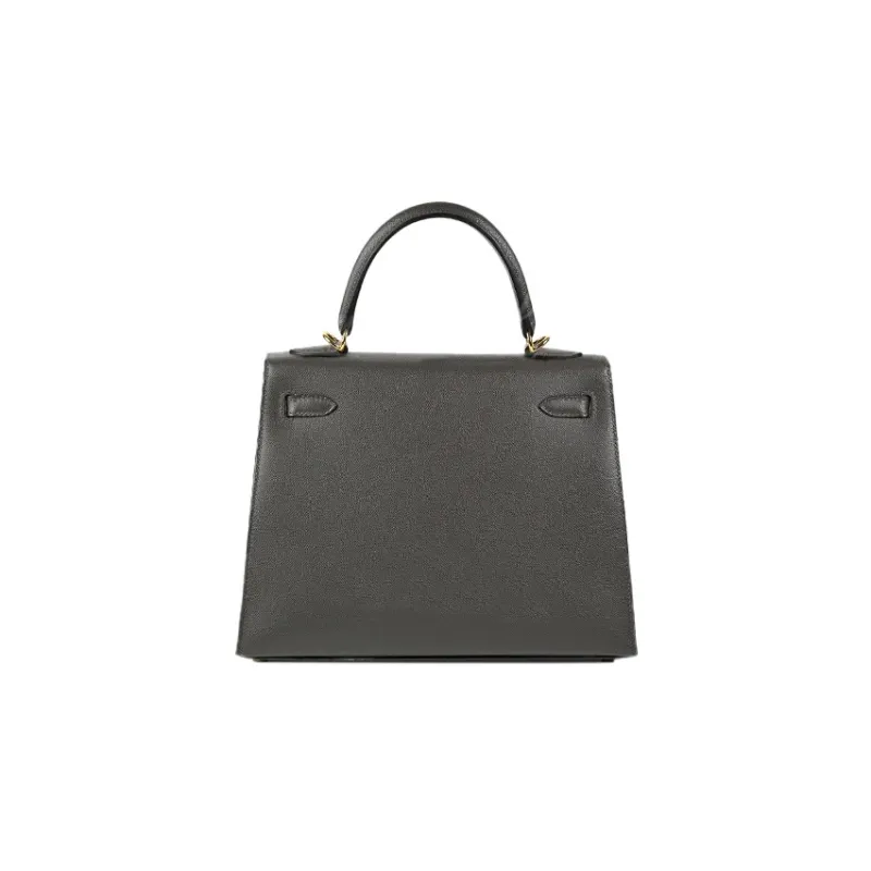 HERMES Kelly Madame Leather Kelly Bag Handbags Regular Women's 88 Graphite Graphite Gray-3