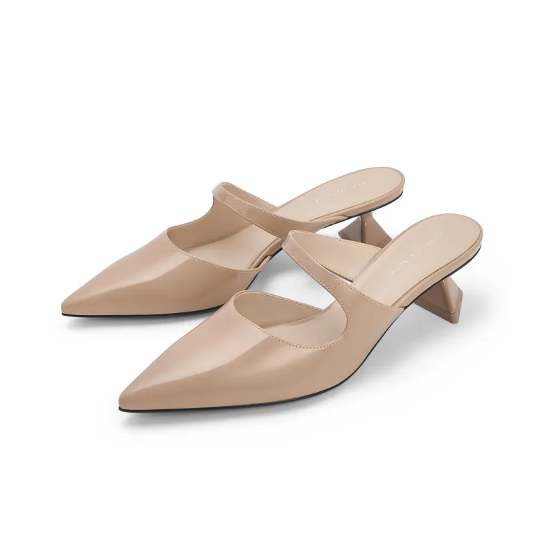 CHARLES&KEITH Composite Sole Closed Toe Slippers 4.5cm Women's-4