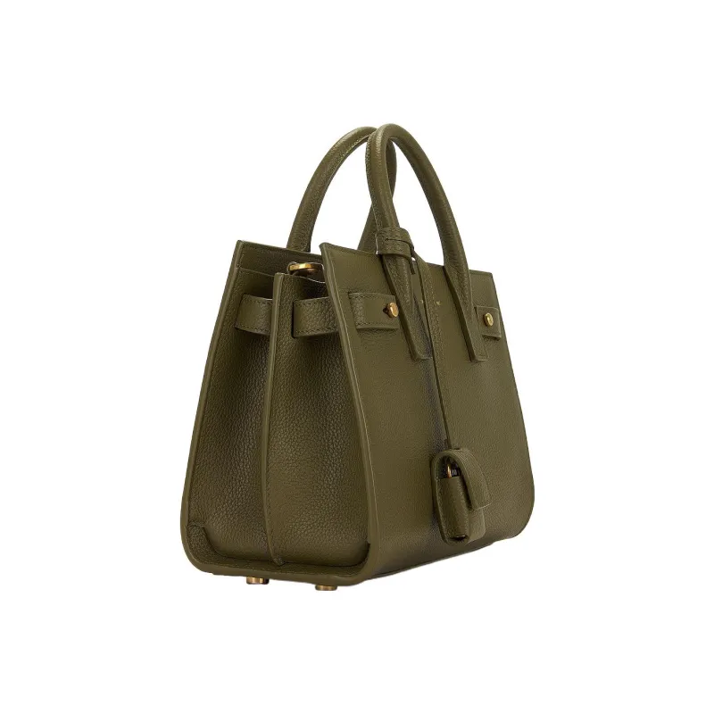 SAINT LAURENT SAC DE JOUR Cow Leather Shoulder Bag, Crossbody Bag, Handbag Women's Dark Green-2