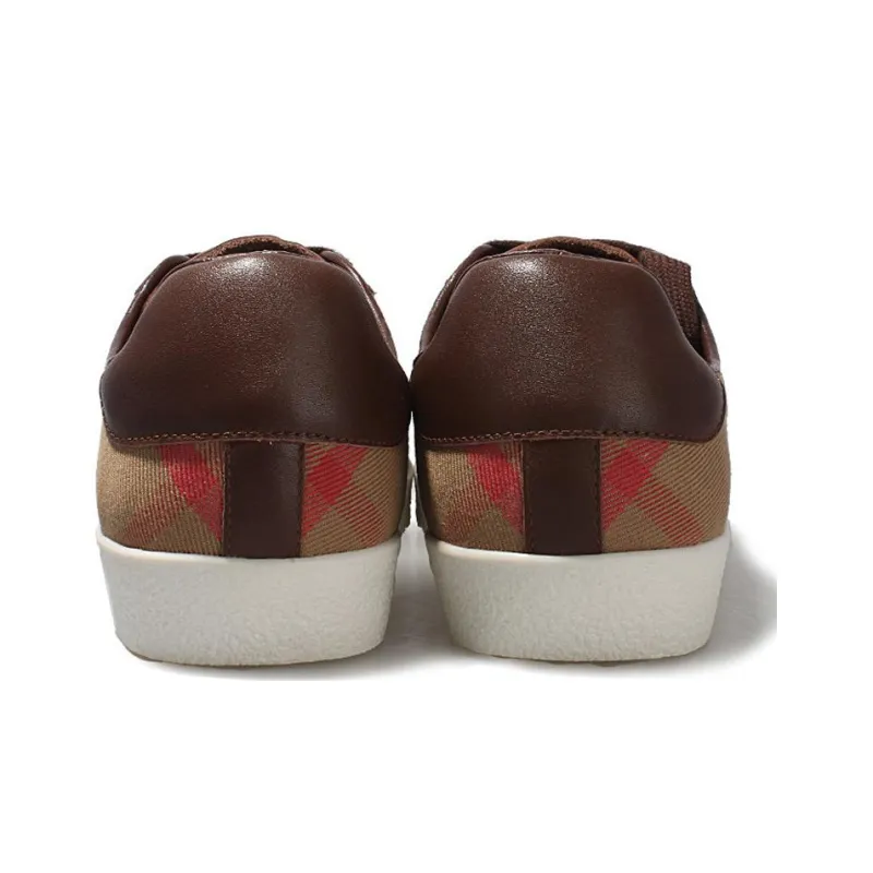 Burberry Low Top Skateboard Shoes Men's Brown-3