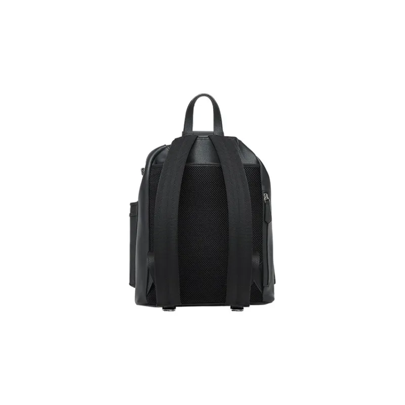 FENDI Calfskin Backpack Medium Size Men's Black-4