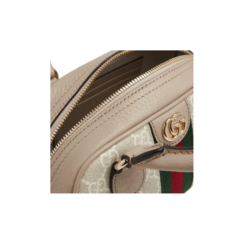 GUCCI Ophidia Canvas With Leather Shoulder Bag Crossbody Bag Handbag Mini Women's Beige-7