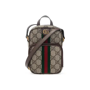 GUCCI Ophidia Canvas With Leather Messenger Bag Camera Bags Handbag Shoulder Bag Crossbody Bag Mini Unisex Ebony/Brown