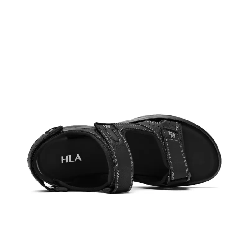 HLA Beach Sandals Men Black/Gray-4