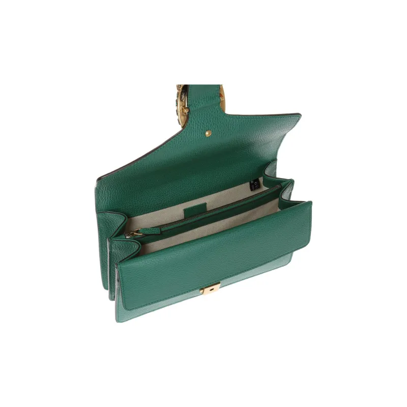 GUCCI Dionysus Leather Crossbody Bag, Shoulder Bag Women's Emeralds-3