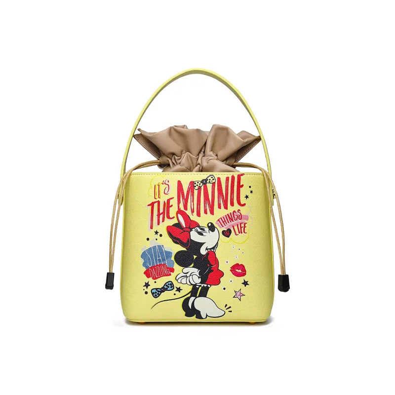 Disney Minnie Series Soft Leather Bucket Bag Handbag Shoulder Bag Regular Women's Multicolor-4