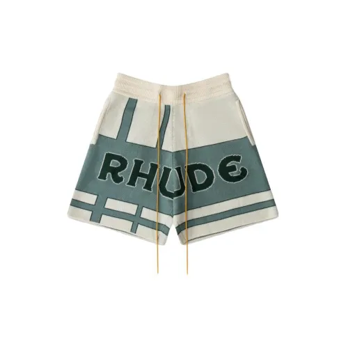 RHUDE Casual Shorts Men White/Green