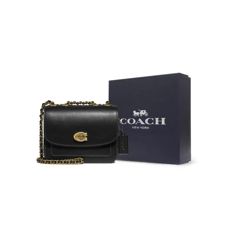 COACH Madison Calfskin Messenger Bag, Crossbody Bag, Shoulder Bag Women's Black-4