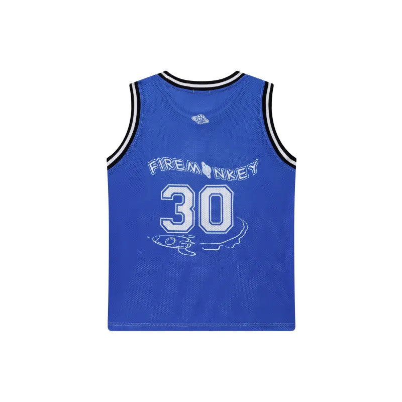 FireMonkey Basketball Jerseys Unisex Klein Blue-8