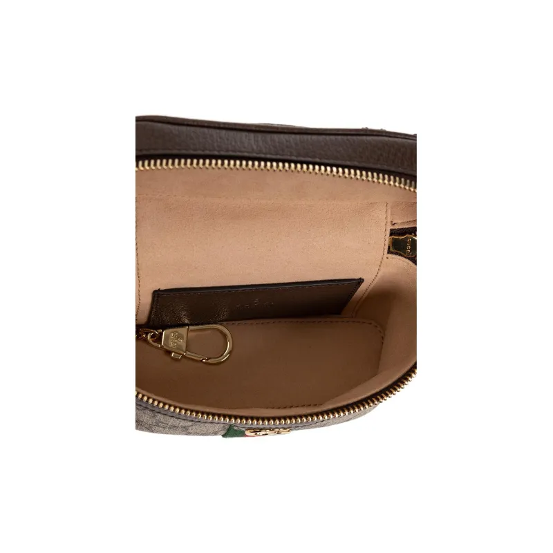 GUCCI Canvas With Leather Trim Handbag Shoulder Bag Crossbody Bag Mini Women's Ebony/Beige-3