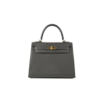 HERMES Kelly Madame Leather Kelly Bag Handbags Regular Women's 88 Graphite Graphite Gray