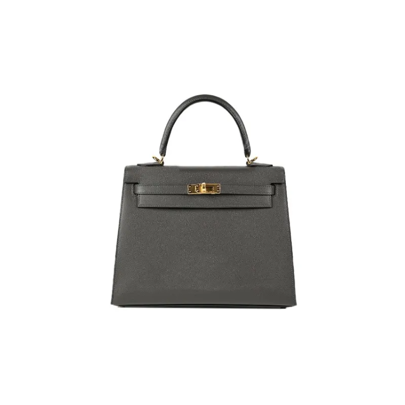 HERMES Kelly Madame Leather Kelly Bag Handbags Regular Women's 88 Graphite Graphite Gray-0