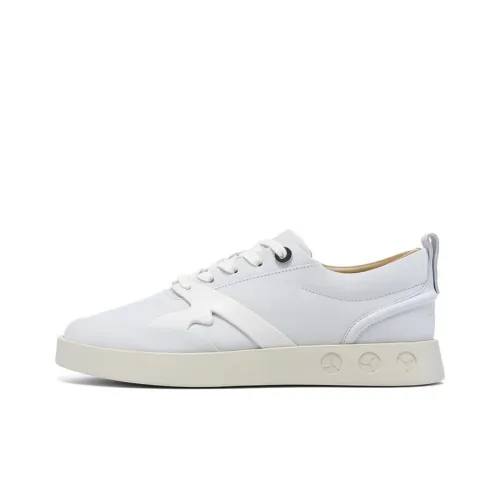 LI NING 1990 Anti Slip And Wear Resistant Lightweight Low Top Skateboard Shoes Women's Ecru