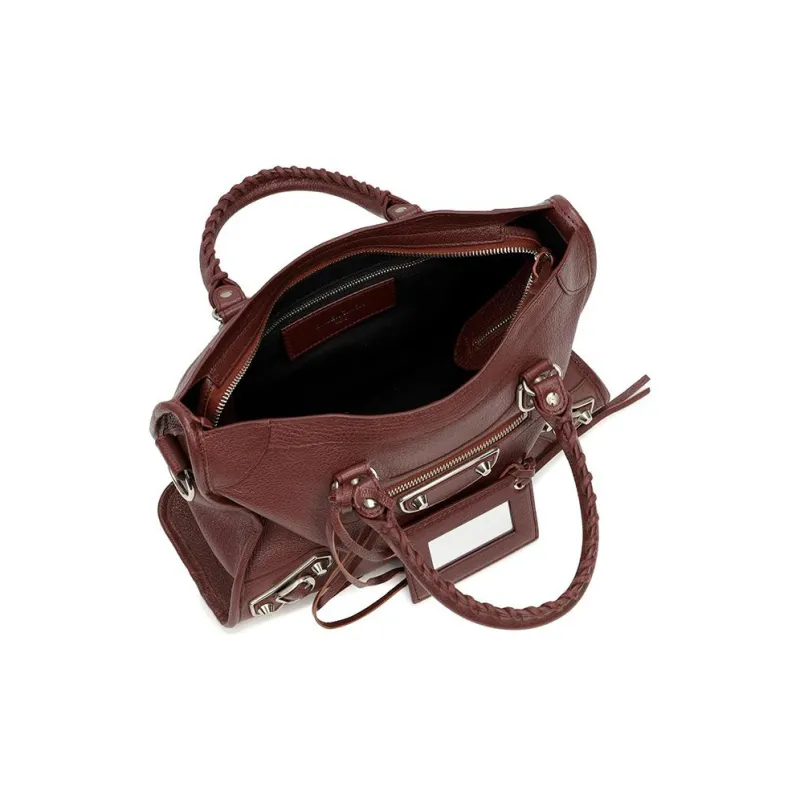 Balenciaga Leather Shoulder Bag Crossbody Bag Handbag Women's Brown-3