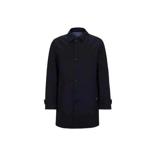 HUGO BOSS Coats Men Dark Blue