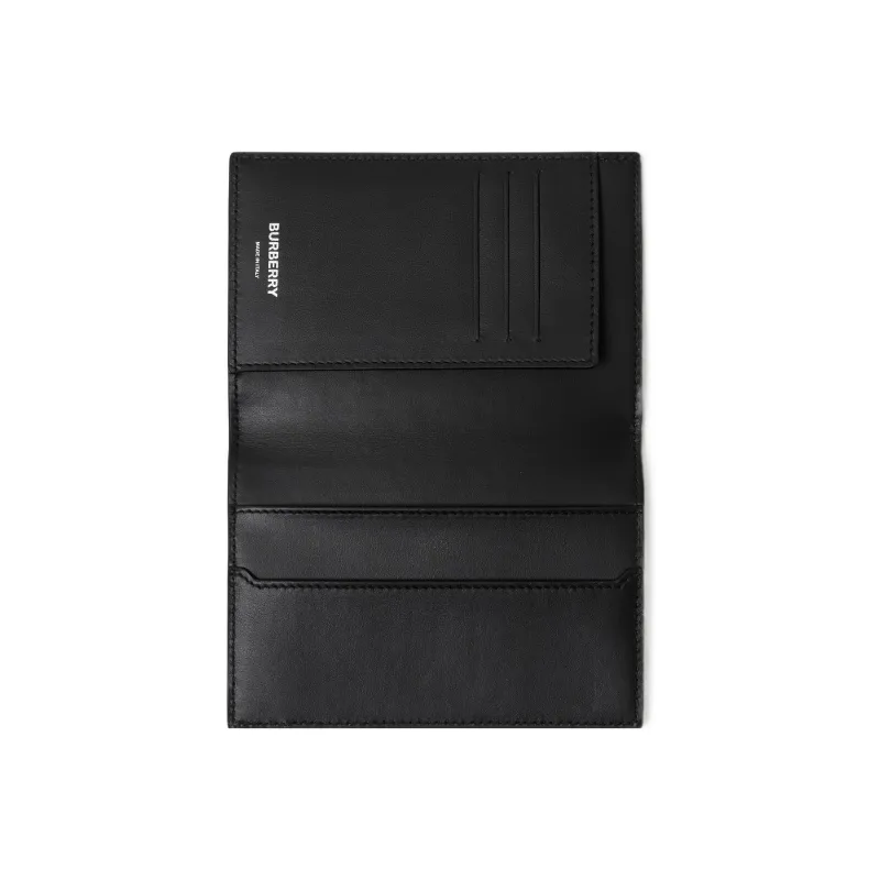 Burberry Cotton With Leather Passport Holder Men's Archive Beige-3