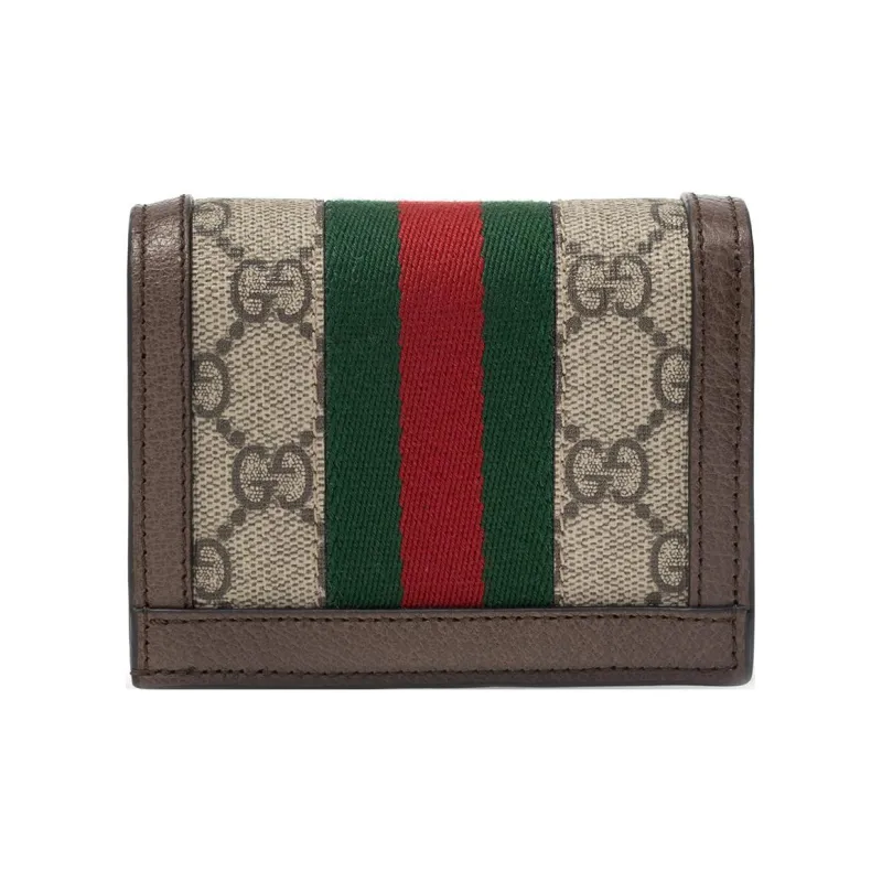 GUCCI Ophidia Leather Card Holder Shoulder Bag, Crossbody Bag Women's Ebony/Brown-2