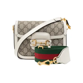 GUCCI Horsebit 1955 Mini Bag Beige/White