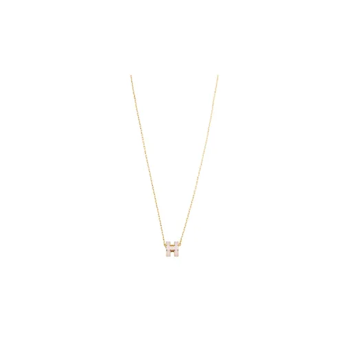 HERMES Mini Pop H Necklace Pink/Rose-Gold Female