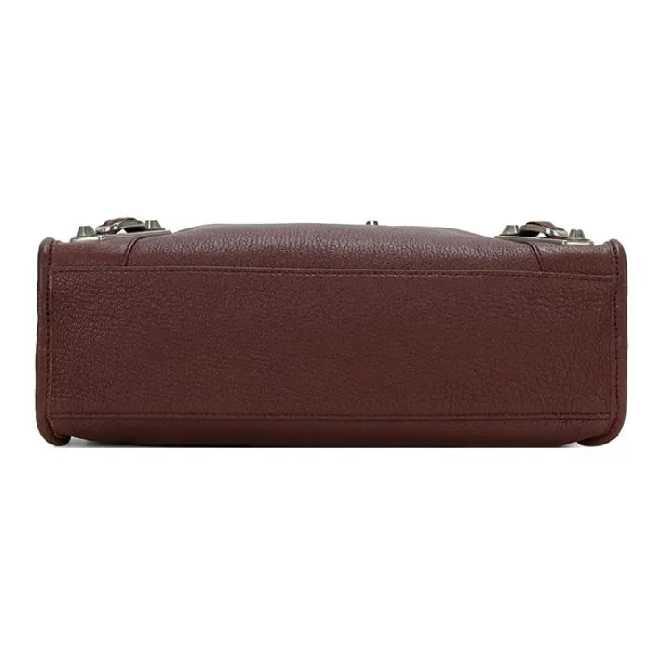 Balenciaga Leather Shoulder Bag Crossbody Bag Handbag Women's Brown-2