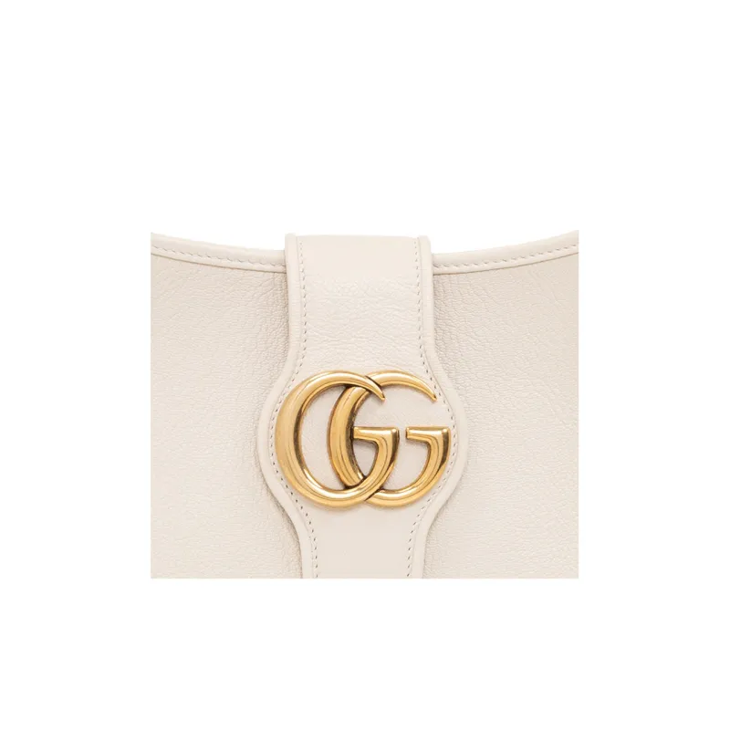GUCCI Aphrodite Leather Half Moon Bag Handbag Shoulder Bag HOBO Shoulder Bag Medium Size Women's White-4