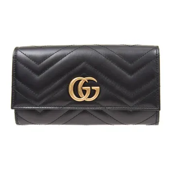 GUCCI GG Marmont Quilting Leather Wallet Regular Women's Black
