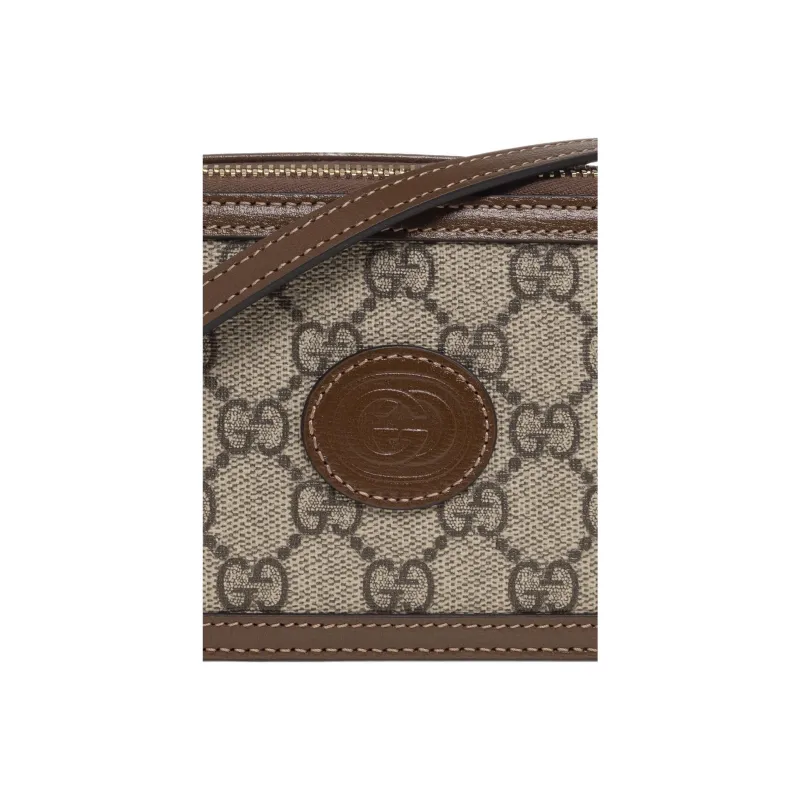 GUCCI Canvas With Leather Box Bag, Shoulder Bag, Crossbody Bag Mini Unisex Ebony/Brown-4