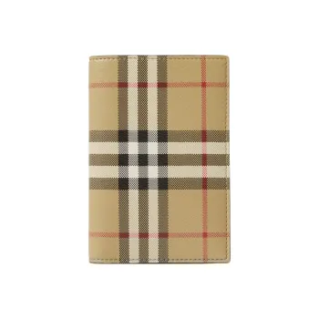 Burberry Cotton With Leather Passport Holder Men's Archive Beige